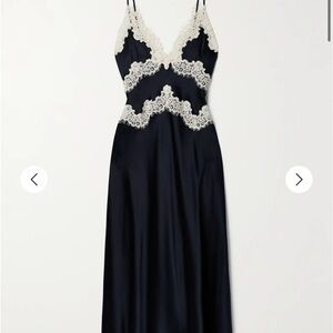 Doen Obelia corded lace-trimmed silk-satin midi dress